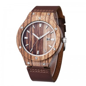 Relojes de madera de arce de diseño para hombres con correa de cuero suave Movimiento japonés Reloj masculino Reloj